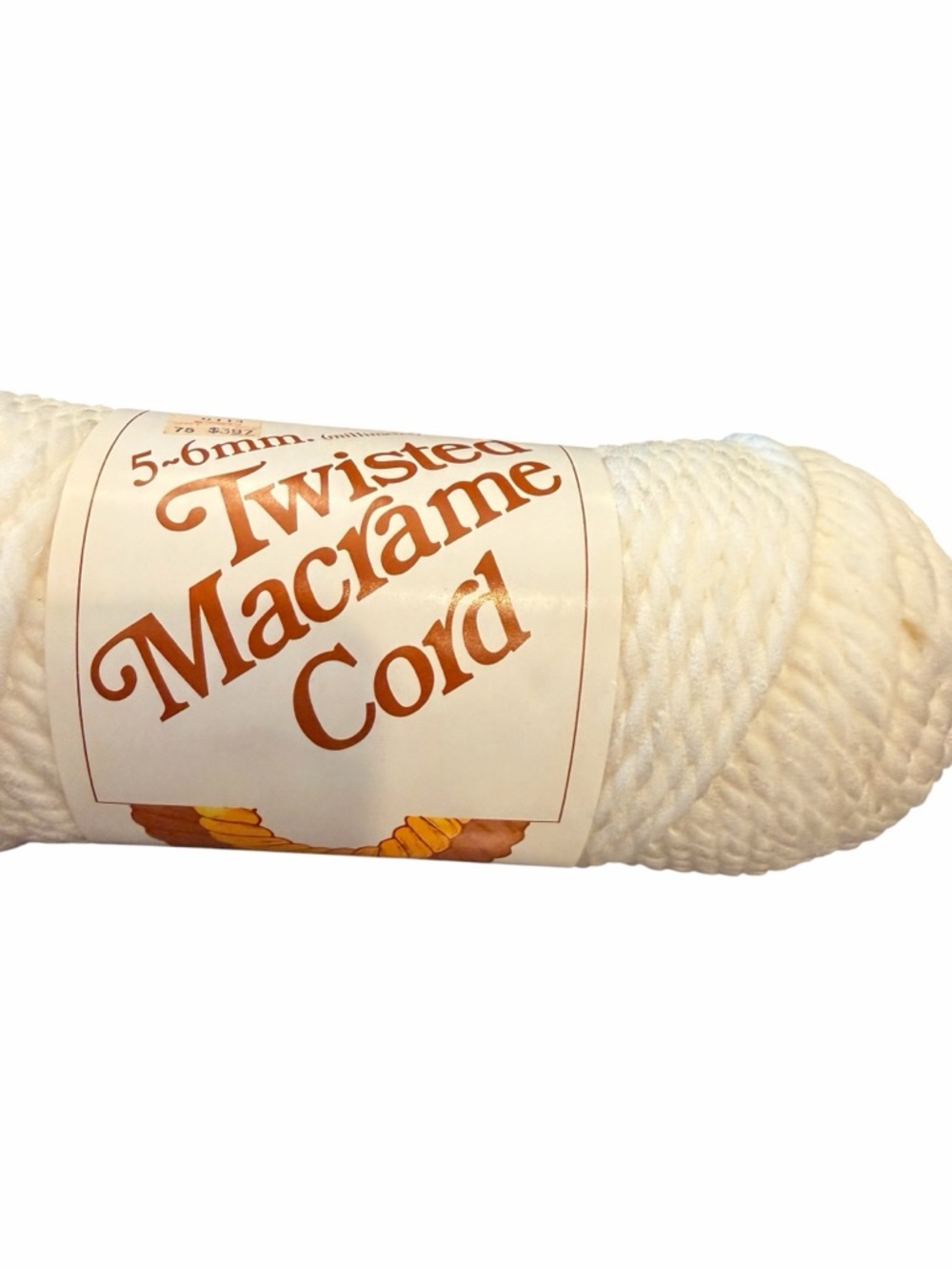 Twisted Macramé Cord Off White 6 mm 100% Textured Olefin 270 ft 90 yds Crafts